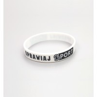 Opaska silikonowa Uprawiaj Sport rozmiar M/L - biała