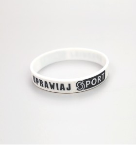 Opaska silikonowa Uprawiaj Sport rozmiar M/L - biała